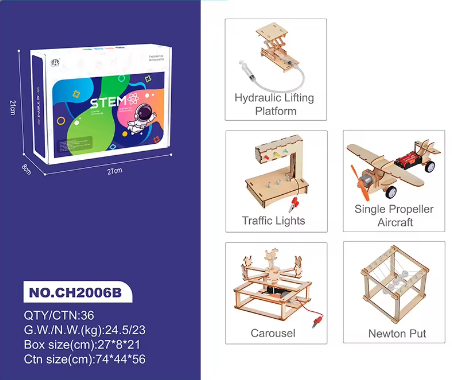 Educational STEM Kids Wooden DIY Intermediate Set 1